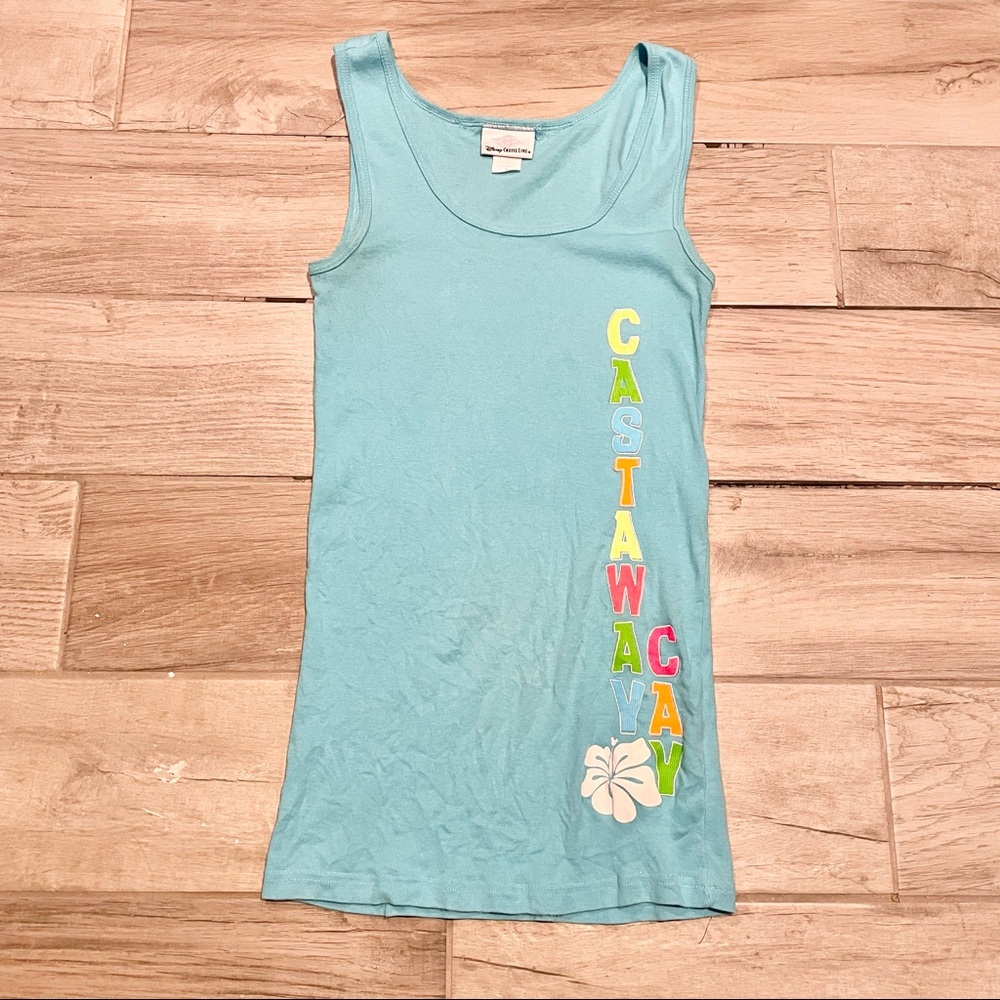Disney Cruise Line Blue Castaway Cay Tank Top SzM